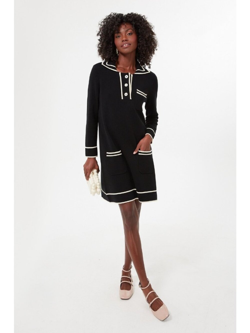 Tuckernuck Black Eleonora Dress size M Long Sleeve Shift Mini Dress Tencel $248